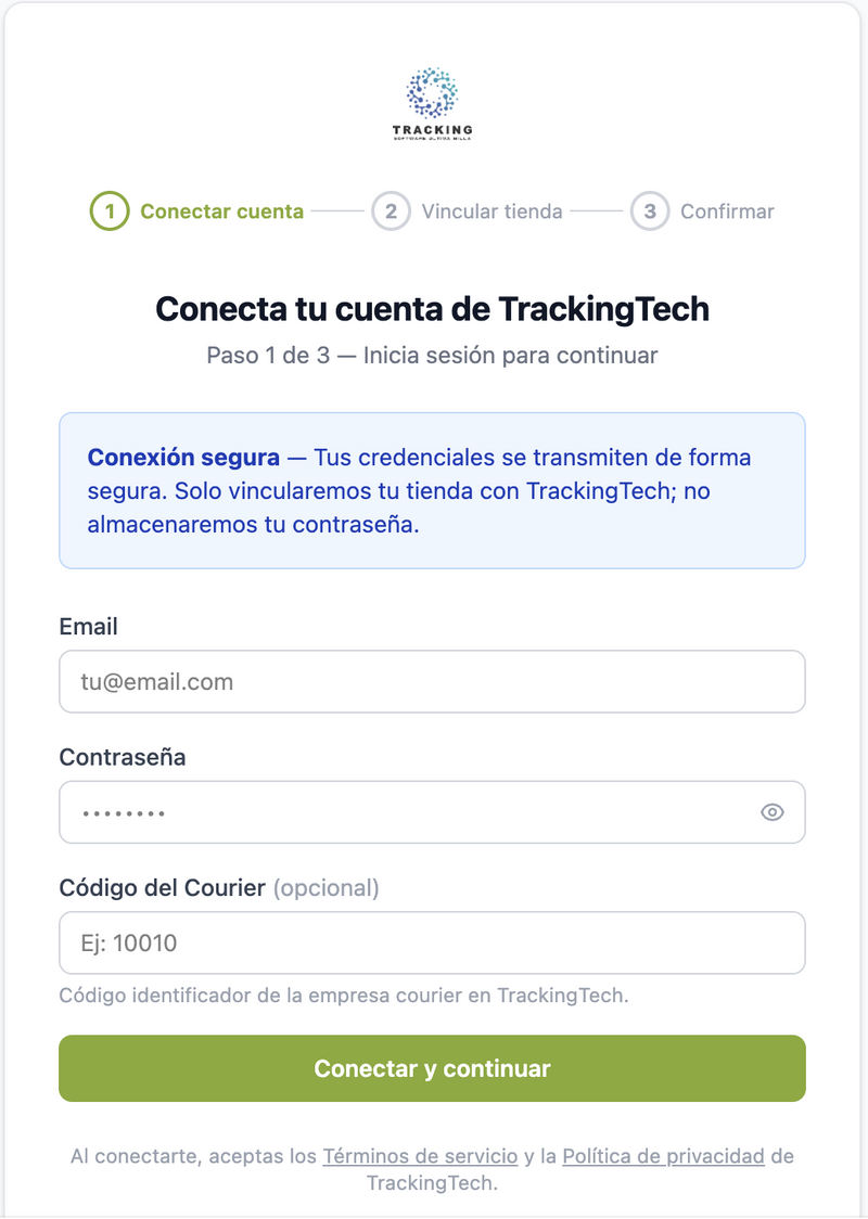 Inicio de sesión en TrackingTech