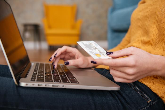 woman buying online