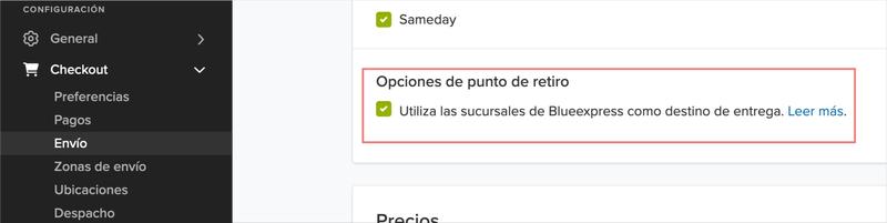 Utilizar sucursales como destino de entrega