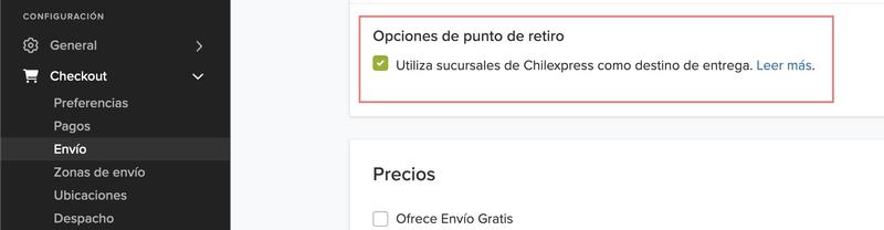 Utilizar sucursales como destino de entrega