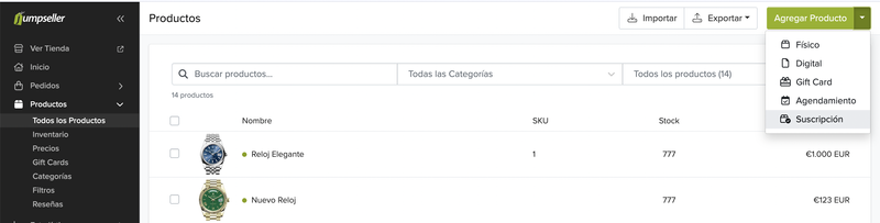 listado de productos